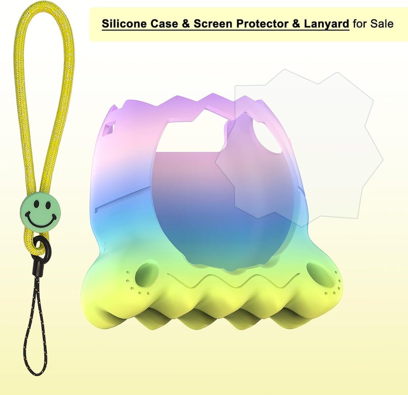 JCHPINE Silicone Cover Case for Tamagotchi Paradise Interactive Virtual Pet, Stand Up Case for Tamagotchi Paradise Screen Protector and Lanyard (Rainbow) - Image 3